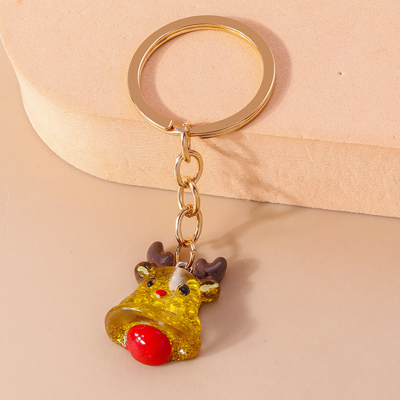 Wholesale Christmas Series Christmas Stockings Elk Snowman Gloves Resin Keychain